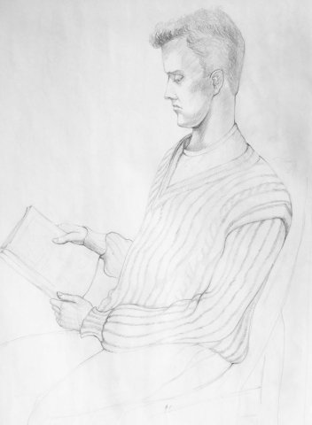 Young man reading