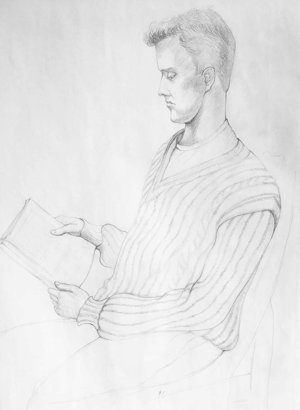 Young man reading
