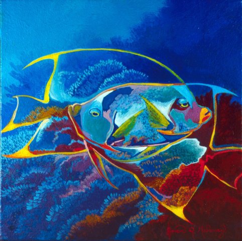 Modern concept of two Angel Fish